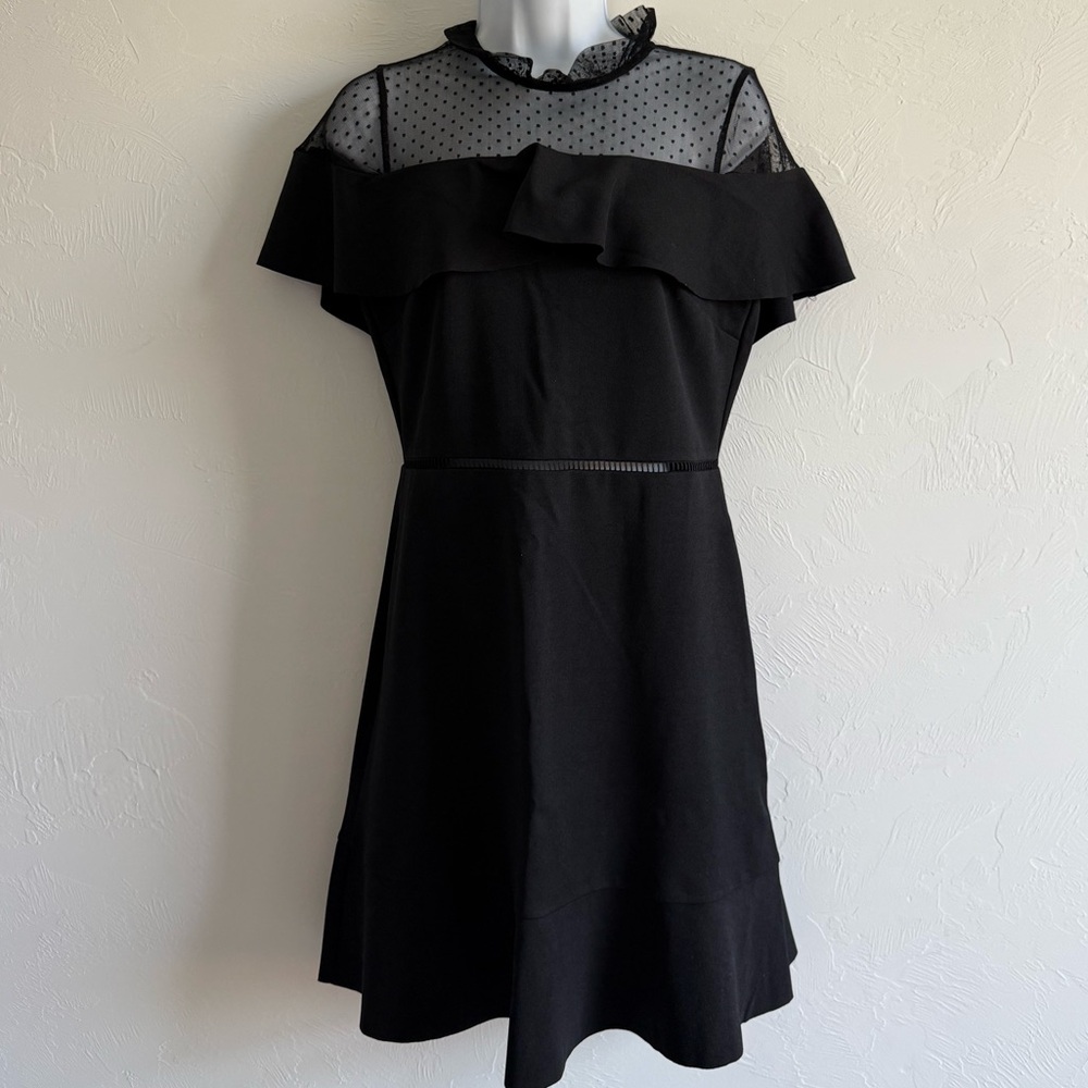 ASOS Black Flutter Sleeve Mini Dress 015